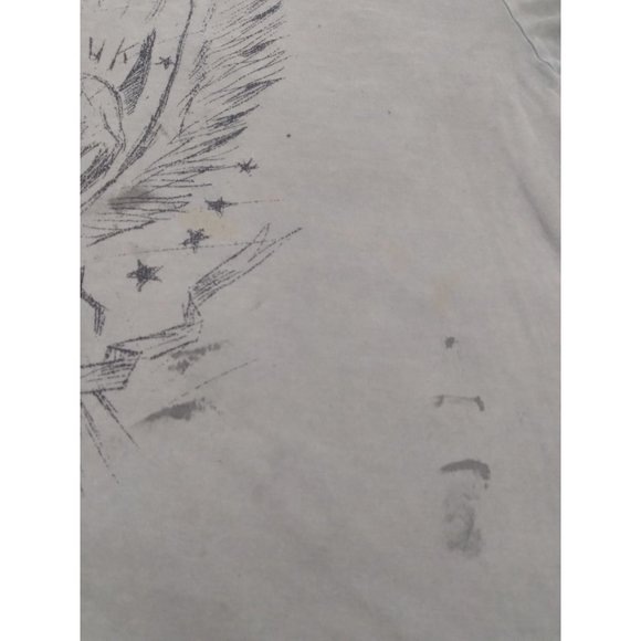 Vtg Y2K FCUK Rocks skull wings Very Distressed thrashed Men's t shirt sz L READ - Picture 7 of 15